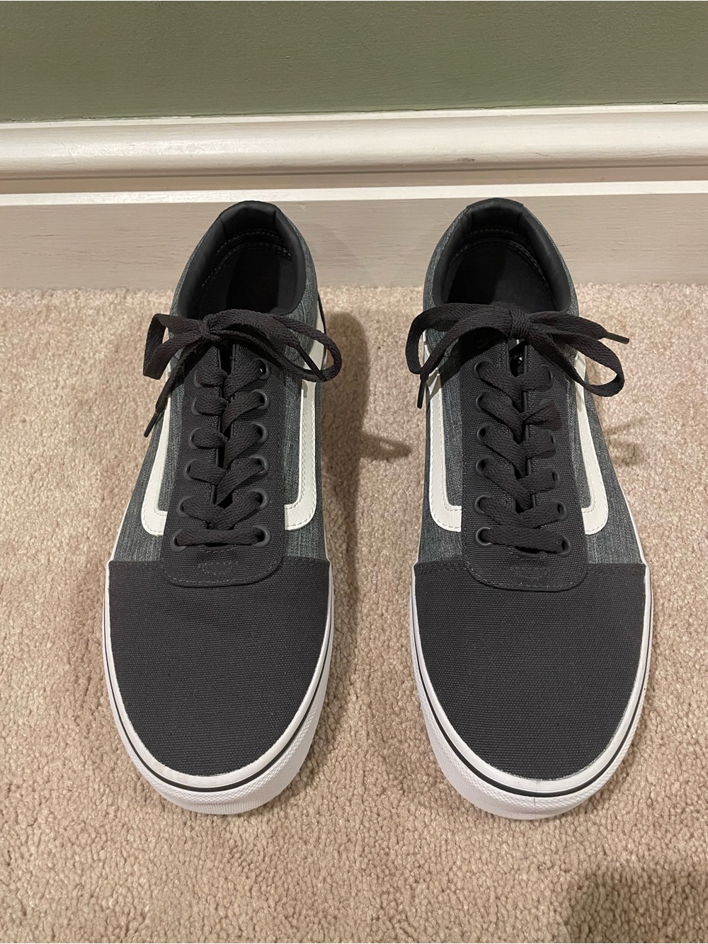Vans Gray and White Old Skool Low-Top Sneakers